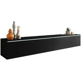 Mirjan24 Tv-Lowboard 180x30 cm Schwarz Holzwerkstoff