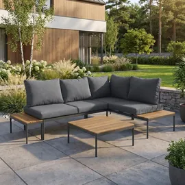 beautysofa LIVORNO Loungeset dunkelgrau