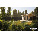 Palmako Premium Gartenhaus Grace 8,1 m2 inkl. 8,1 m2 Anbau - 56 mm naturbelassen