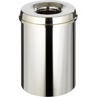 VepaBins Vepa Bins Papierkorb, selbstlöschend, Volumen 30 l, Edelstahl-Korpus,