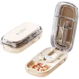 Dzmuero Tablettenteiler, Tablettenschneider, Tablettenteiler für alle tabletten kostenlos, Tragbar, 1 in 2 unterteilt, 1 in 4 unterteilt, Multifunktionaler Medizinschneider, Medikamentenbox (Weiß)