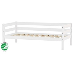 Hoppekids Einzelbett ECO Comfort (Set), mit Rollrost in 8 Farben, wahlweise mit Matratze und Absturzsicherung weiß