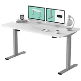 FLEXISPOT Schreibtisch Basic-Series (mit einteiligen Tischplatten), Elektrisch höhenverstellbarer Schreibtisch, 2- Fach-Teleskop grau 140 cm x 80 cm