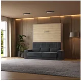 SMARTBett Schrankbett SMARTBett Schrankbett M1 180x200 Vertikal inkl.Anthrazit SOFA (Schrankbett, 2-St., Schrankbett+ Sofa)