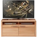 Z2 Carryhome Tv-Element, Kernbuche, Metall, Kernbuche, massiv, 3 Fächer, 131x58x45 cm Kabeldurchlass, Kleinmöbel