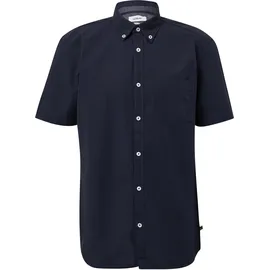 s.Oliver Regular Fit: Kurzarmhemd mit Struktur-Streifen und Button-Down-Kragen - blau - XL