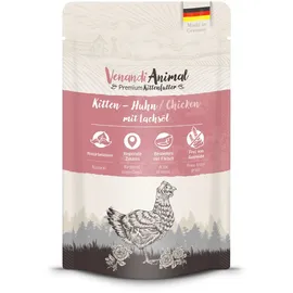 Venandi Animal 400 Gramm Katzennassfutter Sparpaket 12 x 400 Gramm Kitten Huhn mit Lachsöl