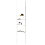 CARO-Möbel Teleskop Badregal DUNJA Standregal Allzweckregal höhenverstellbar 250-280 cm 3 Ablagen 1 Korb verchromt