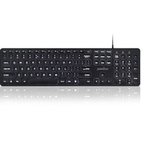 Perixx PERIBOARD-331 USB-Tastatur mit Hintergrundbeleuchtung, schlankes Design mit großen Schrifttasten, weiße beleuchtete LED, US-Englisch-Layout