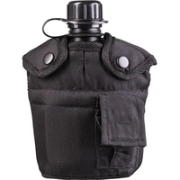 Mil-Tec Feldflasche US Feldflasche 1L mit Hülle und Alu-Becher schwarz