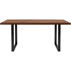 Forte beige Old Wood vintage, schwarz, B:160cm H:74,1cm T:90cm, Tische, Esstisch, Breite 160 cm, Kufengestell im Industrial Look