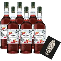 Giffard Grenadine 6er Set Sirup je 1L Himbeere, Brombeere, Johannisbeere, Vanil