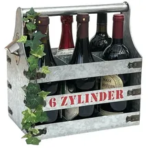 DanDiBo Ambiente Weinträger Metall mit Öffner Flaschenträger 6 Zylinder V6 96402 Flaschenträger Flaschenöffner Flaschenkorb Weinflaschenträger