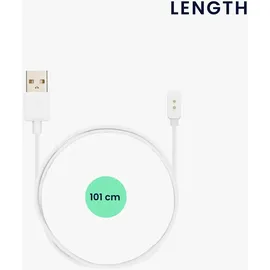 kwmobile USB Kabel Charger kompatibel mit Xiaomi Mi Band 9 / Band 8 / Band 8 Pro/Redmi Watch 3 Active Ladekabel - Fitnesstracker Aufladekabel in Weiß