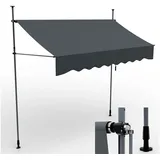 Onbest Klemmmarkise mit Handkurbel, 300x120 cm, Höhenverstellbar, Wetterfest, UV 50+ grau 300 cm x 120 cm
