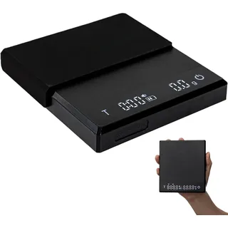 Kaffeewaage Mit Timer, Espresso Waage Kaffeewaage Mini, 3kg/0,1g Tragbare Digitale Feinwaage Kaffee Für Espresso & Pour-Over, Automatische Zeitmessung Mit Schwerkraftsensor (Schwarz)