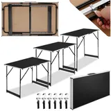 tectake Tapeziertisch 3er Set Tapeziertisch (3-St., 3 tlg), 3-teiliges Tapeziertischset, Große Arbeitsfläche von 300 x 60 cm schwarz