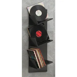 VCM Wandregal Sulda 33 x 26 x 107 cm Schwarz