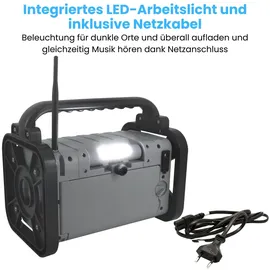 Soundmaster DAB80SG Baustellenradio mit DAB+/UKW Bluetooth Akku
