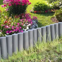 casa.pro [casa.pro] 10er Set Palisade Beetumrandung Dunkelgrau Länge 270cm