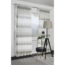Sehlbach Fertiggardine Blockstreifen, Grau, 140 cm