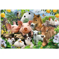 Poster REINDERS "Bauernhoftiere Niedlig - Fröhlich", bunt (farbe bild(er): mehrfarbig), B:91,5cm H:61cm, Papier, Bilder