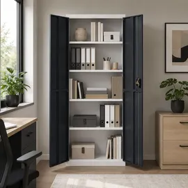 VCM Malivo Aktenschrank 80 x 180 x 40 cm schwarz