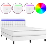 vidaXL Boxspringbett 140 x 190 cm Weiß