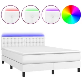 vidaXL Boxspringbett 140 x 190 cm Weiß