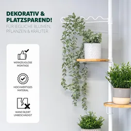 bremermann Teleskop-Blumenregal mit 4 Ablagen 140 bis 290 cm Weiß