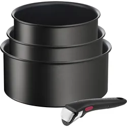 Topf-Set TEFAL "Ingenio Unlimited L76391", schwarz, Töpfe, stapelbar, platzsparend, Titanium 6x Antihaftversiegelung