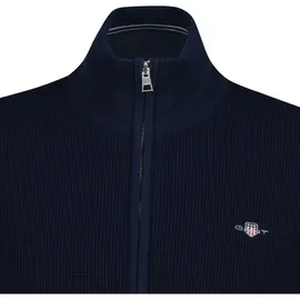 GANT Strickjacke MICRO TEXTURED COTTON ZIP CARDIGAN blau, L
