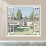 Reißverschluss Fenster Bildschirm Moskitonetz, selbstklebendes Netz Insekt, Moskito Vorhang Netz mit Reißverschluss Öffnen Sie direkt das Fenster (Weiß, 180x150cm(71x59in))