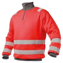 DASSY Warnschutz Sweatshirt Neonrot/Zementgrau L