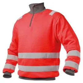 DASSY Warnschutz Sweatshirt Neonrot/Zementgrau L