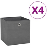 vidaXL Aufbewahrungsboxen 4 Stk. Vliesstoff 28x28x28 cm Grau