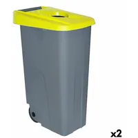 Denox Abfallbehälter mit Rädern Denox 85 L Gelb 58