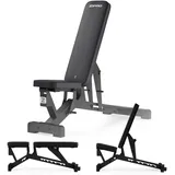 Zipro Pumpiron verstellbare Trainingsbank, Hantelbank für Heimtraining, Multifunktion hantelbank set mit gewichten klappbar verstellbar - Schwarz