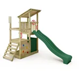 FATMOOSE Spielturm Klettergerüst FruityForest mit Rutsche, Kletterturm mit Sandkasten, Leiter & Spiel-Zubehör – Grün - FATMOOSE