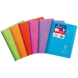 Clairefontaine 322601C Heft mit Register Koverbook (mit Doppelspiral, 9 x 14 cm, kariert, 50 Blatt) 1 Stück farbig sortiert