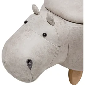 Beliani Tierhocker mit Stauraum Kunstleder 36 x 37 x 65 cm Grau