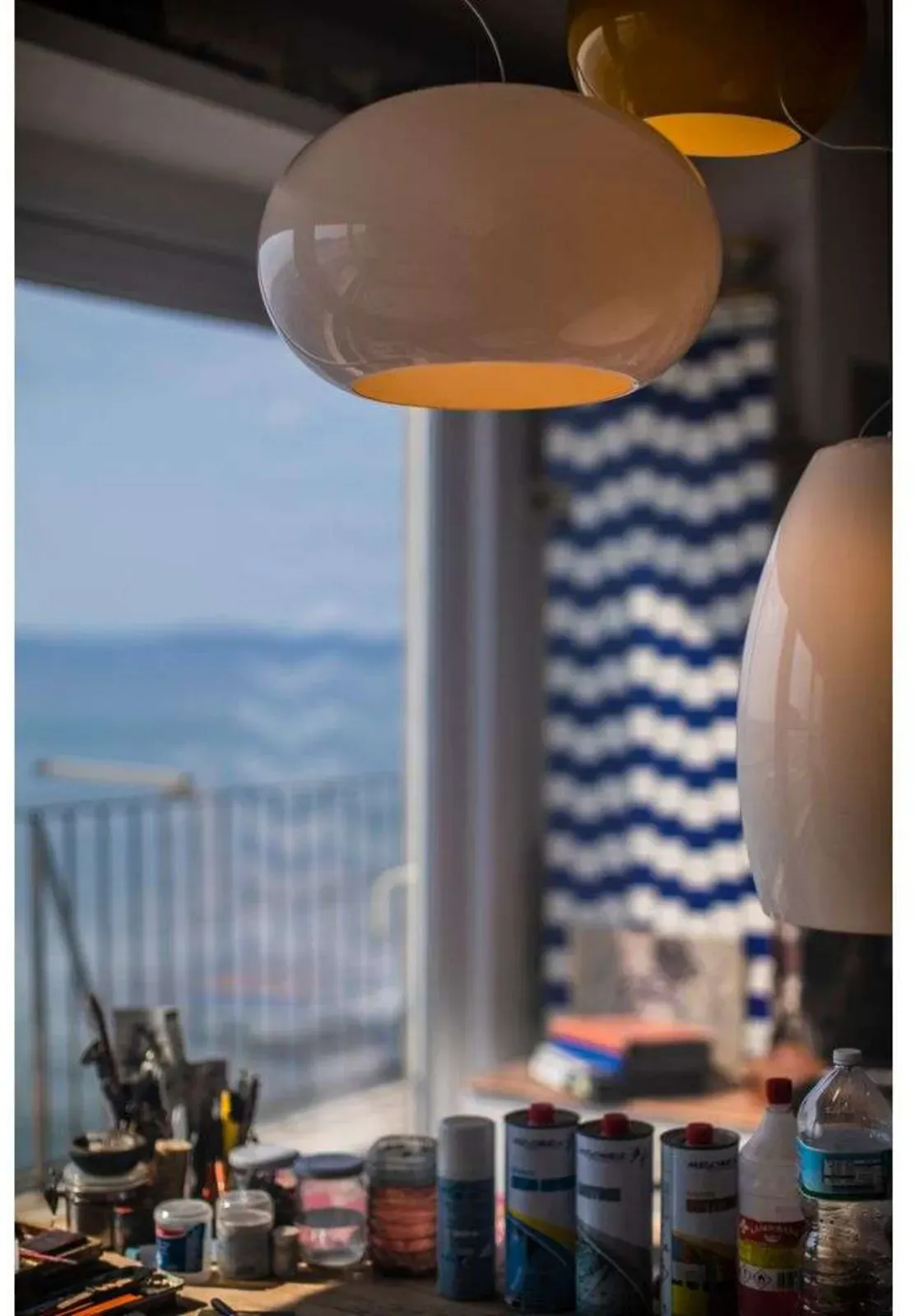 Pendelleuchte Foscarini, Grau, für Wohnzimmer, Glas - 25