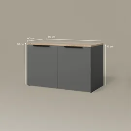 livinity® Wohnwand, Piave Anthrazit, 2 Teile