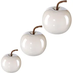 Dekokugel CREATIV HOME "Weihnachtsdeko", weiß, Ø, Keramik, Dekofiguren, Deko-Objekt, Apfel aus Keramik
