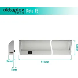 Oktaplex lighting Oktaplex Unterbauleuchte Küche LED Alu 15W 230 V neutralweiß 4000K 90cm