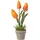 Homescapes Kunstblumen, Tulpen orange im Steinoptik-Topf, 27 cm,