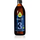 Olini Omega-3 Öl 500 ml - Kaltgepresst Unraffiniert Ungereinigt - Reich an Vitamin D3 - Hochdosiert Omega-3 Fettsäuren mit ALA, EPA, DHA - Himbeer Geschmack für Kinder - Vegan - Direkt vom Hersteller