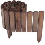 Holz Rollzaun Dunkelbraun 20x200 cm Beeteinfassung für Beet-& Rasenabgrenzungen ...