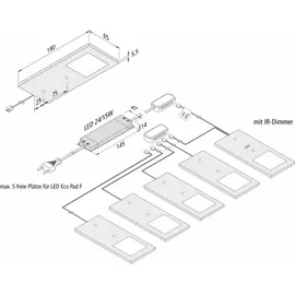 Hera LED Unterbauleuchte Küche 5x3 w, Küchenleuchte Eco-Pad, warmweiß