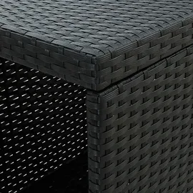 vidaXL 5-tlg. Gartenbar-Set mit Kissen Poly Rattan Schwarz